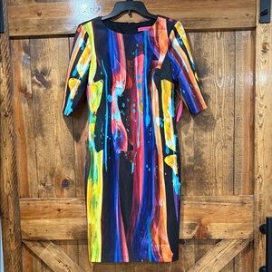Betsy Johnson Multi-Color Sheath Dress NWT‎ Size 8